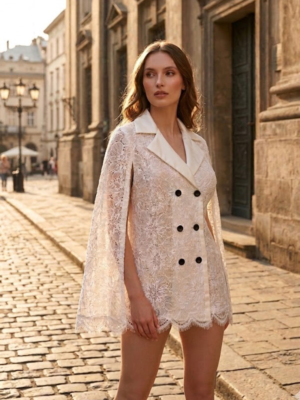 lace cape blazer,eyelash lace jacket